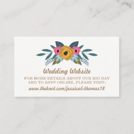 Cartão De Informações A Coleção de Casamentos Brancos Floral Wreath