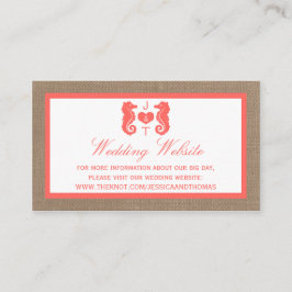 Cartão De Informações A Coleção de Casamentos de Praia de Coral Seacaval