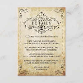 Cartão De Informações A coleção de Casamentos vintage Flourish do Orname