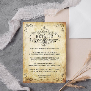 Cartão De Informações A coleção de Casamentos vintage Flourish do Orname