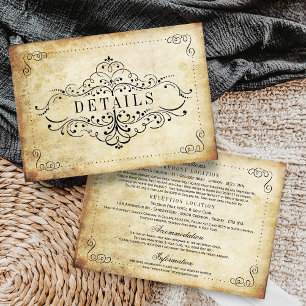 Cartão De Informações A coleção de Casamentos vintage Flourish do Orname