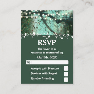 Cartão De Informações A floresta Enchanted ilumina RSVP Wedding rústico