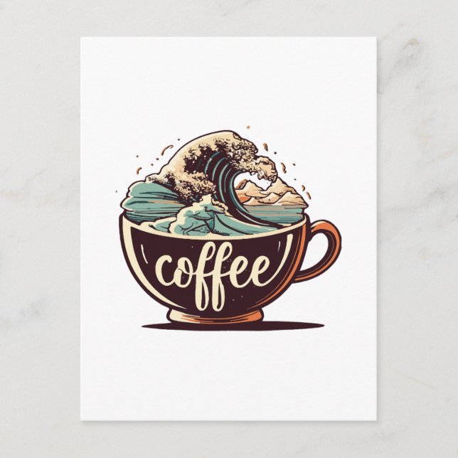 Cartão De Informações A Grande Onda De Café (Frente)
