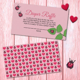Cartão De Informações A Little Love Bug Ladybug Diaper Raffle