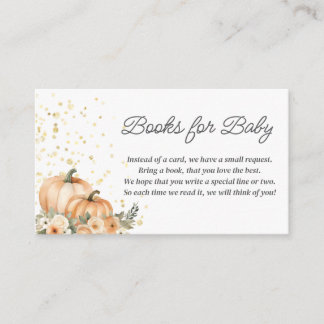 Cartão De Informações A Little Pumpkin Fall Baby Shower | Gender Neutral