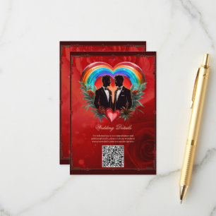 Cartão De Informações A magia do momento: elegantes gay silhuetas.