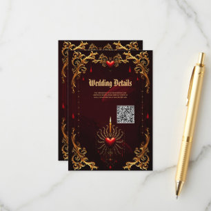 Cartão De Informações A maravilhosa bela arte da elegância gótica.