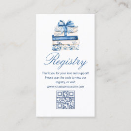 Cartão De Informações a new chapter baby Shower gift registry qr code 