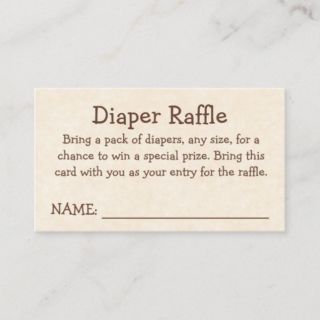 Cartão De Informações A New Chapter Begins - Diaper Raffle (Frente)