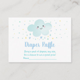 Cartão De Informações A Nuvem Cuja Nuvem Estende Fralda Azul Raffle