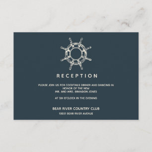 Cartão De Informações A roda do navio Gabinete de Recepção de casament