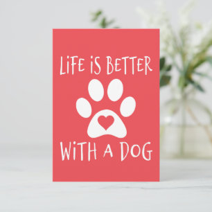Cartão De Informações A Vida É Melhor Com Um Cão - Amantes de Cachorros