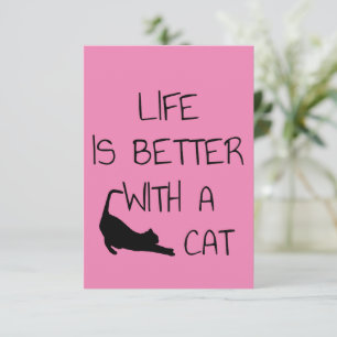 Cartão De Informações A Vida É Melhor Com Um Gato - Amantes de Gatos