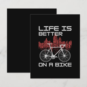 Cartão De Informações A vida é melhor de bicicleta