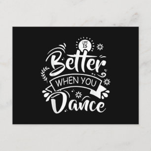 Cartão De Informações A Vida É Melhor Quando Você Dança Dançarino Engraç