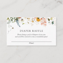 Cartão De Informações Abelhas e Fraldas Florais de Vintage Raffle