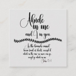 Cartão De Informações Abide in Me KJV Bíblia Lembrete Verso