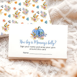 Cartão De Informações Abóbora Azul Quão Grande é a barriga da Mamãe
