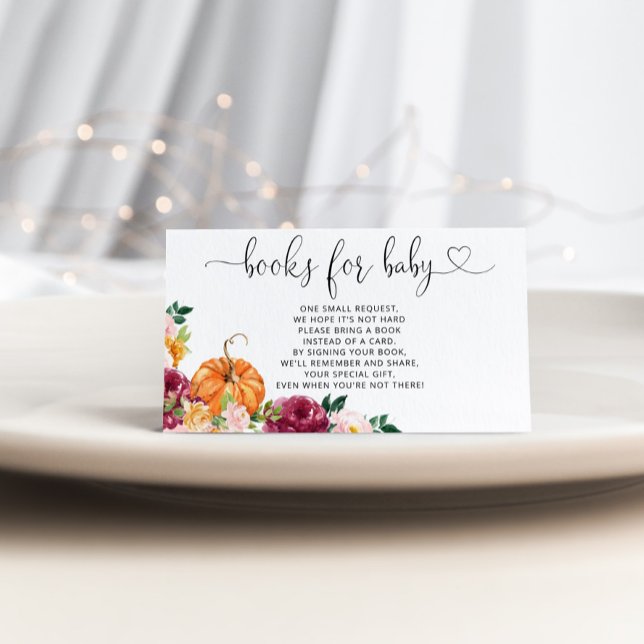 Cartão De Informações Abóbora de aquarela, livros de venda de bilhetes p (Criador carregado)