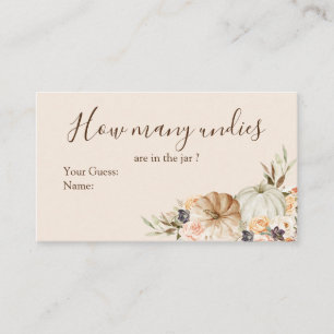 Cartão De Informações Abóbora de laranja queimada Floral Quantos Undies