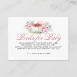 Cartão De Informações Abóbora   Livros para Bebê Traga um Chá de fraldas