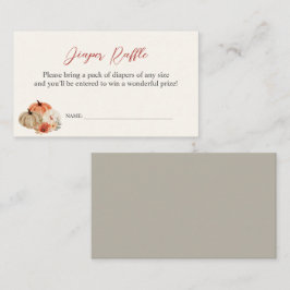 Cartão De Informações Abóboras de Outono  Rifas de Fraldas de Flores