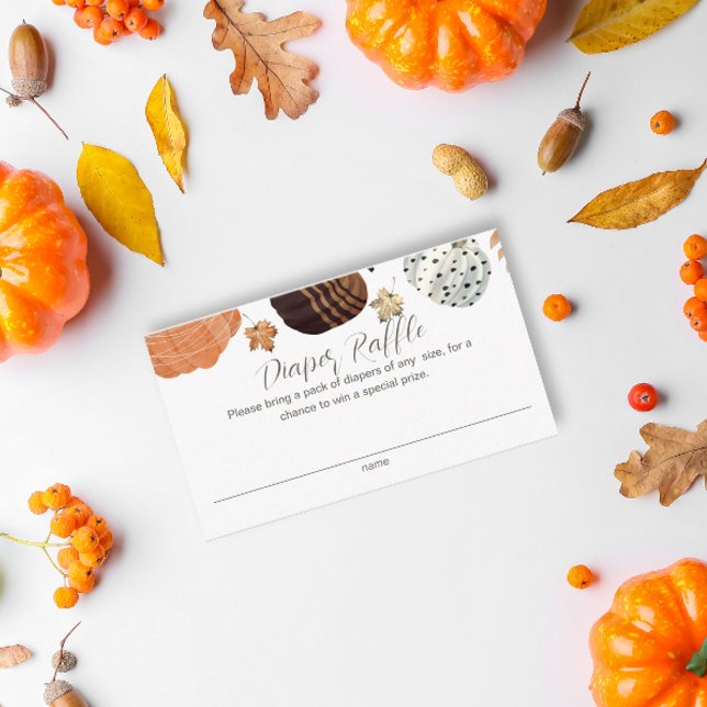 Cartão De Informações Abóboras Gênero Fralda neutra Chá de fraldas de Ra (Criador carregado)