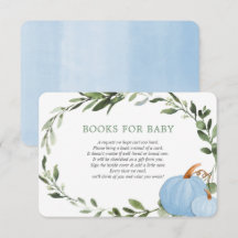 Abóboras verdes azuis caem livros para bebê 