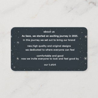 CARTÃO DE INFORMAÇÕES ABOUT US