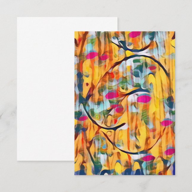 Cartão De Informações Abstrato amarelo (Frente/Verso)