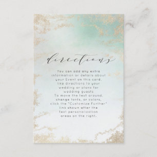 Cartão De Informações Abstrato Aqua Ombre Fade com luz Dourada do Fosco