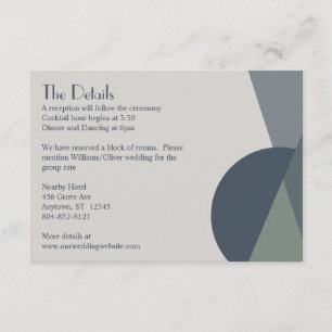 Cartão De Informações Abstrato Geométrico Marinho do Sage Chic Azul