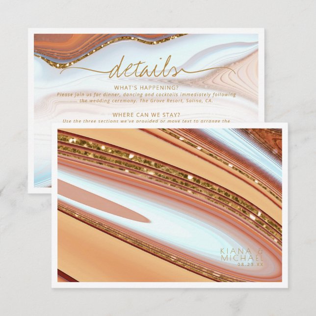 Cartão De Informações Abstrato Glitter Strata Detalhes do SW ID903 (Frente/Verso)