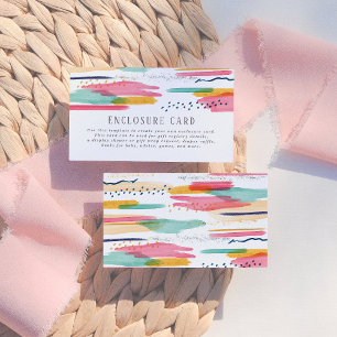 Cartão De Informações Abstrato moderno, cor-de-rosa e Chá de fraldas azu