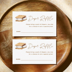 Cartão De Informações Acampamento de Fralda Chá de fraldas Mais Divertid