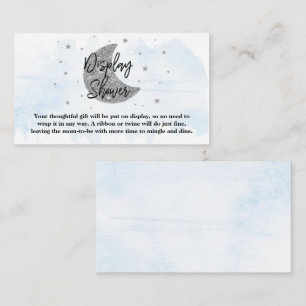 Cartão De Informações Acima Da Lua   Exposição para Chá de Bebê Masculin