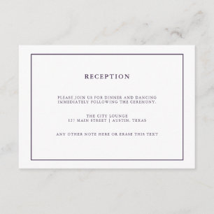 Cartão De Informações Acolhimento de Casamento   Geodo Roxo Aquarela