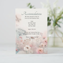 Cartão De Informações Acomodação de casamento delicada Queen Anne's Lace