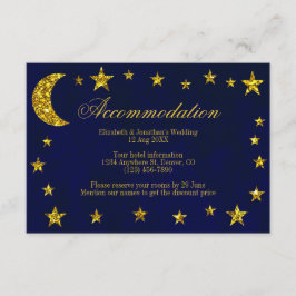 Cartão De Informações Acomodação de casamento no céu noturno celestial