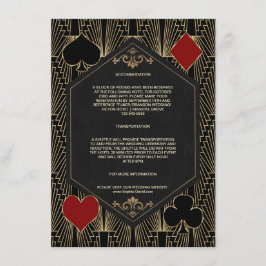Cartão De Informações Acomodação de Casamento no Estilo Roaring 20s Gats