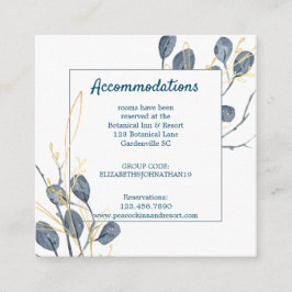 Cartão De Informações Acomodação de casamento no Eucalyptus Golden Garde