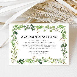 Cartão De Informações Acomodação de Hotel de Casamento com Vegetação em 