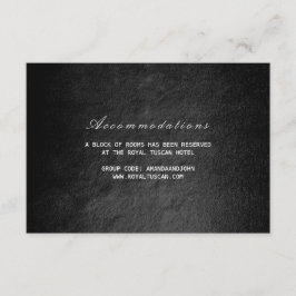 Cartão De Informações Acomodação de Hotel de Casamento Vip Glam Preto