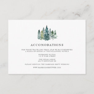 Cartão De Informações Acomodação de Hotel para Casamento Rústico Minimal