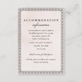 Cartão De Informações Acomodação de Renda Watercolor Elegant Blush