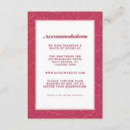 Cartão De Informações Acomodação detalhada para Casamento Moderno Vermel
