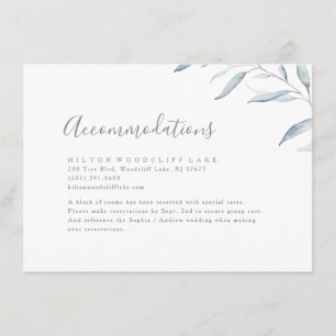 Cartão De Informações Acomodação mínima azul empoeirada das hortaliças