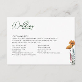Cartão De Informações Acomodação Minimalista de Micro Casamento com Flor