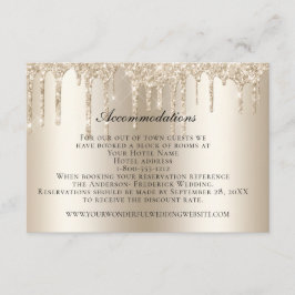 Cartão De Informações Acomodações de casamento com champanhe brilhante