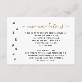 Cartão De Informações Acomodações de Casamento de Humanos Pet Wedding